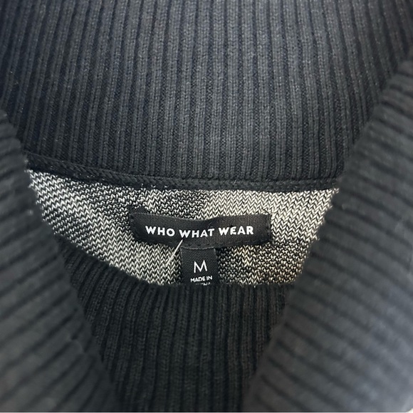 NWT Who What Wear Black/White Leopard/Animal Print Sweater Mini Dress Medium - Picture 13 of 14